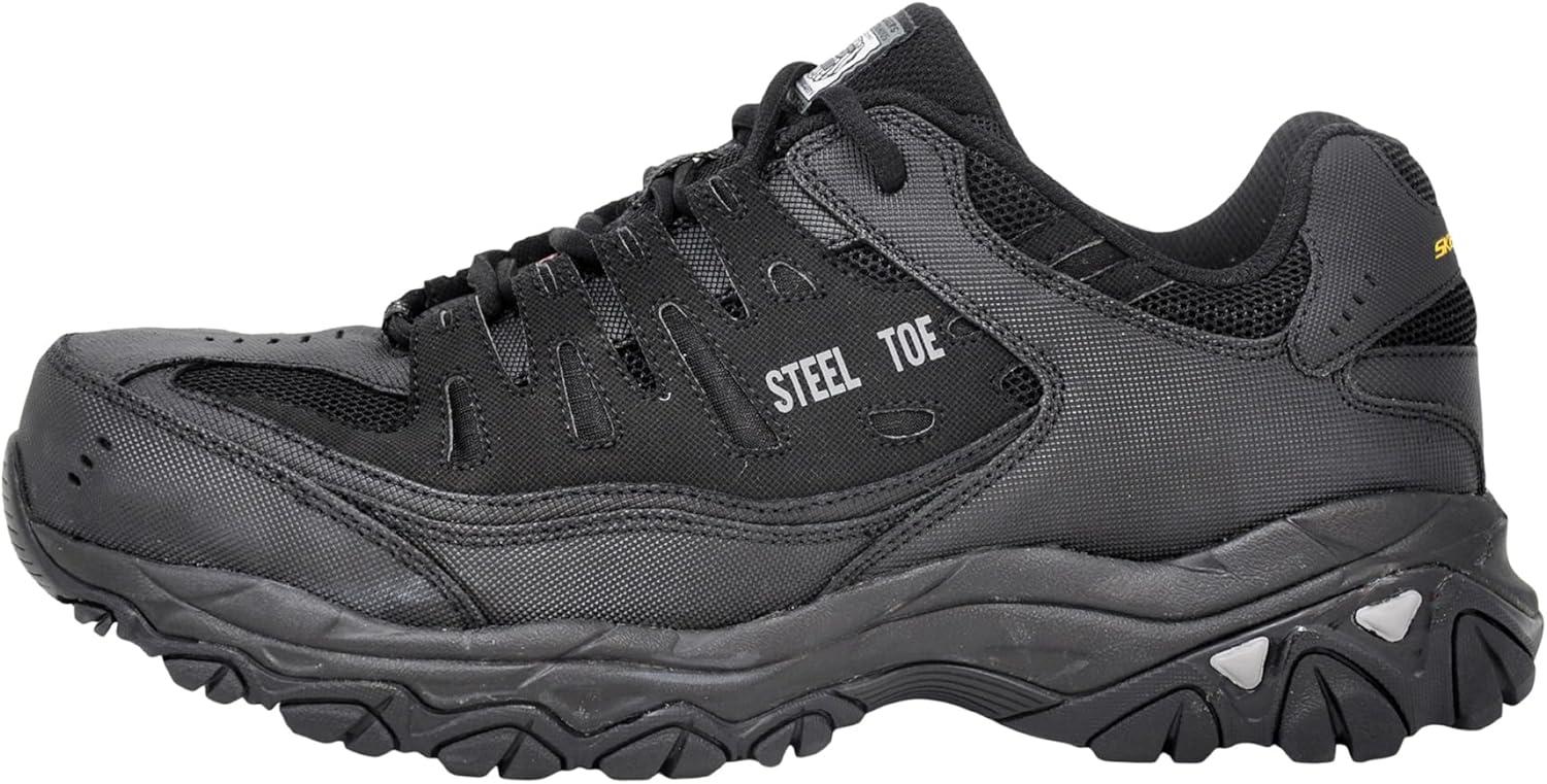 imageSkechers Mens Cankton Steel Toe Construction Shoe Electrical Hazard Rated Memory FoamBlackBlack