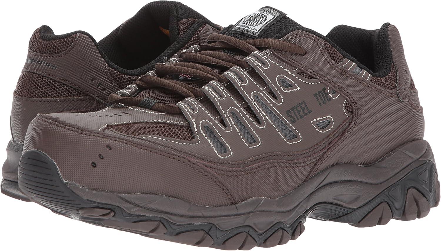 imageSkechers Mens Cankton Steel Toe Construction Shoe Electrical Hazard Rated Memory FoamBrown