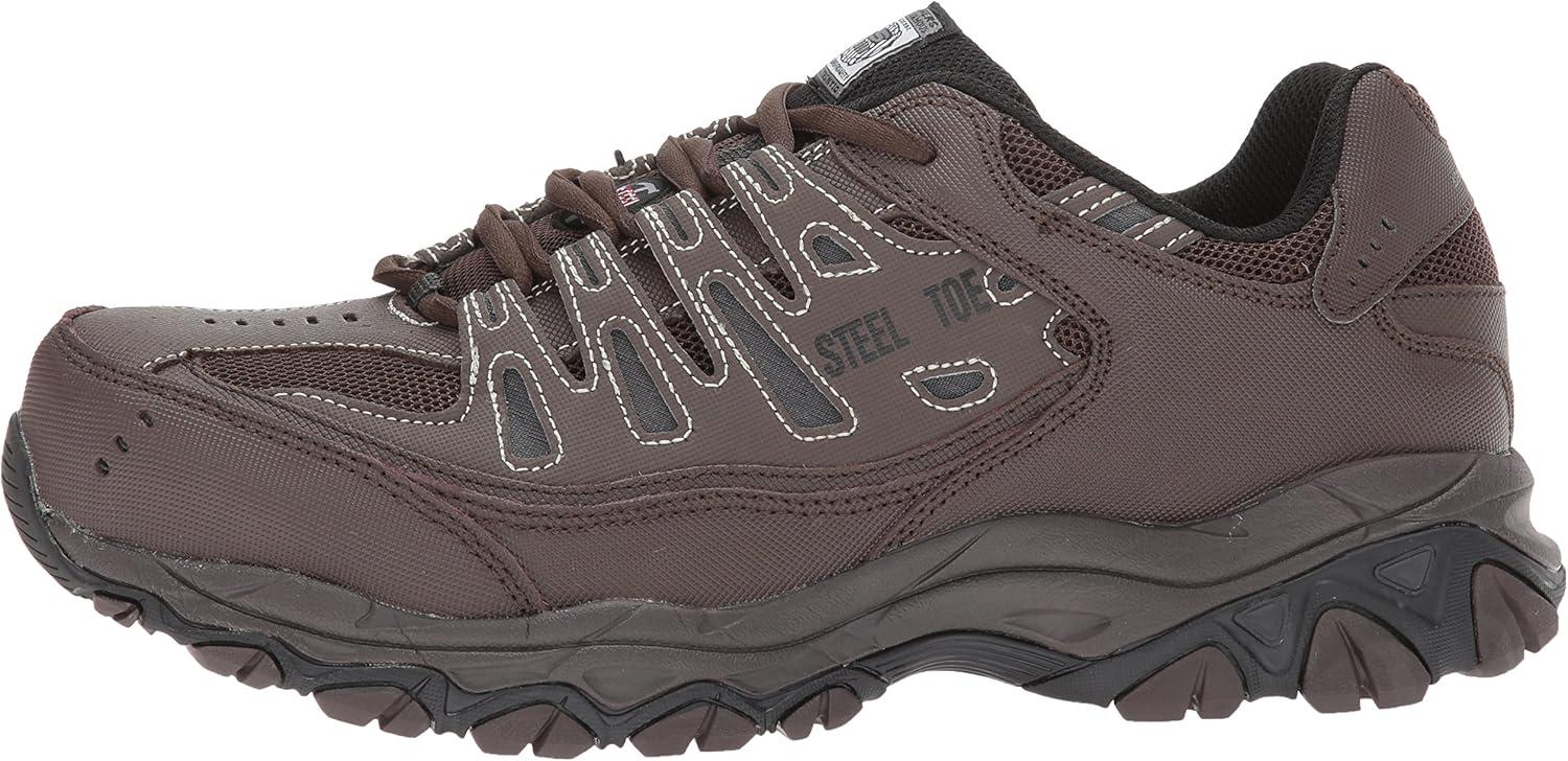 imageSkechers Mens Cankton Steel Toe Construction Shoe Electrical Hazard Rated Memory FoamBrown