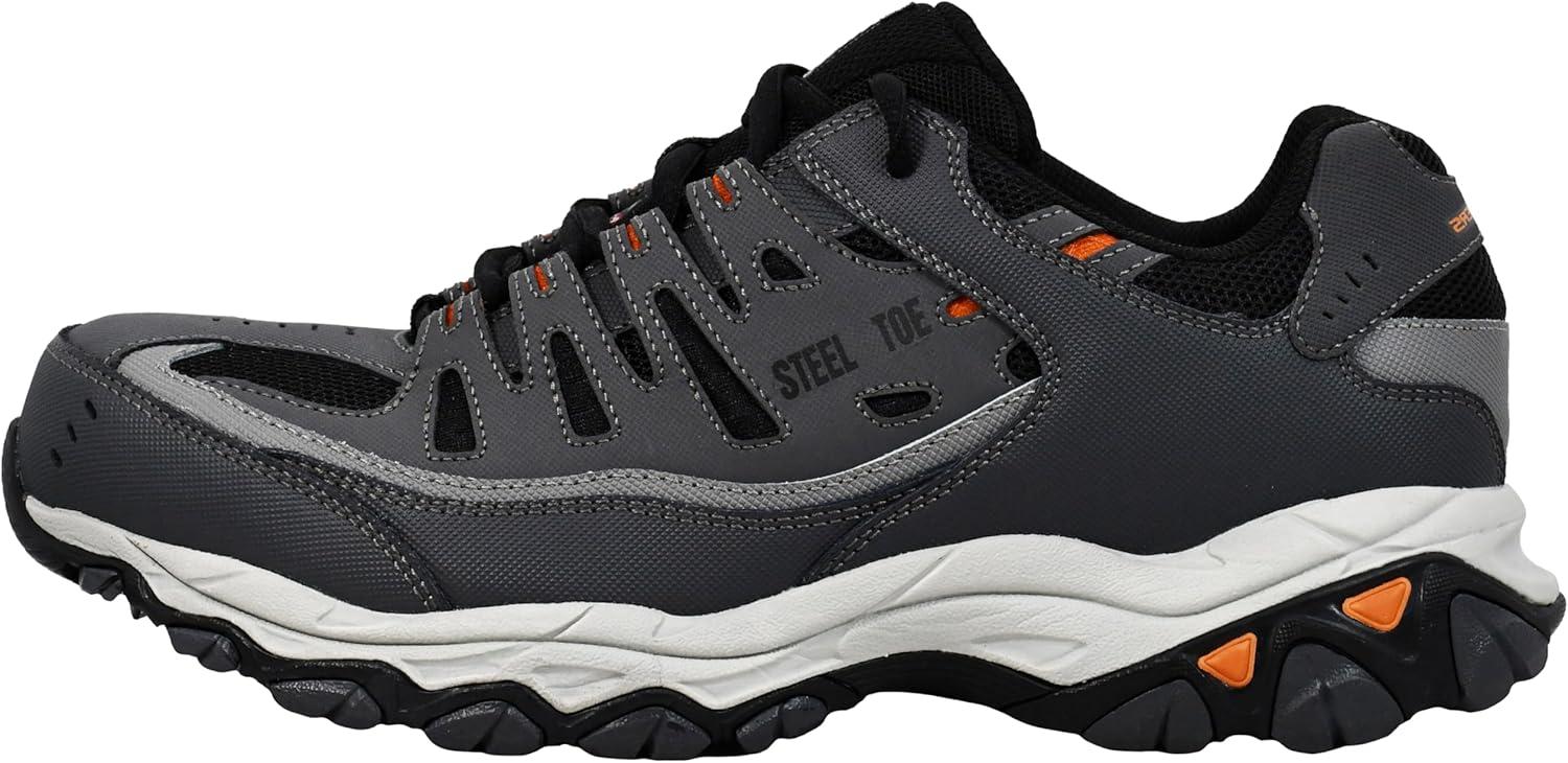 imageSkechers Mens Cankton Steel Toe Construction Shoe Electrical Hazard Rated Memory FoamCharcoalBlack