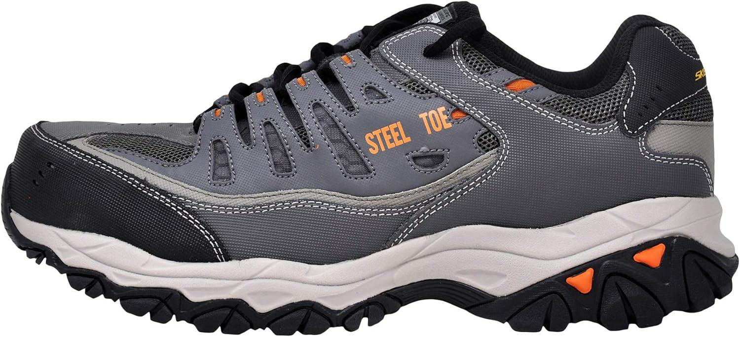 imageSkechers Mens Cankton Steel Toe Construction Shoe Electrical Hazard Rated Memory FoamCharcoalOrange