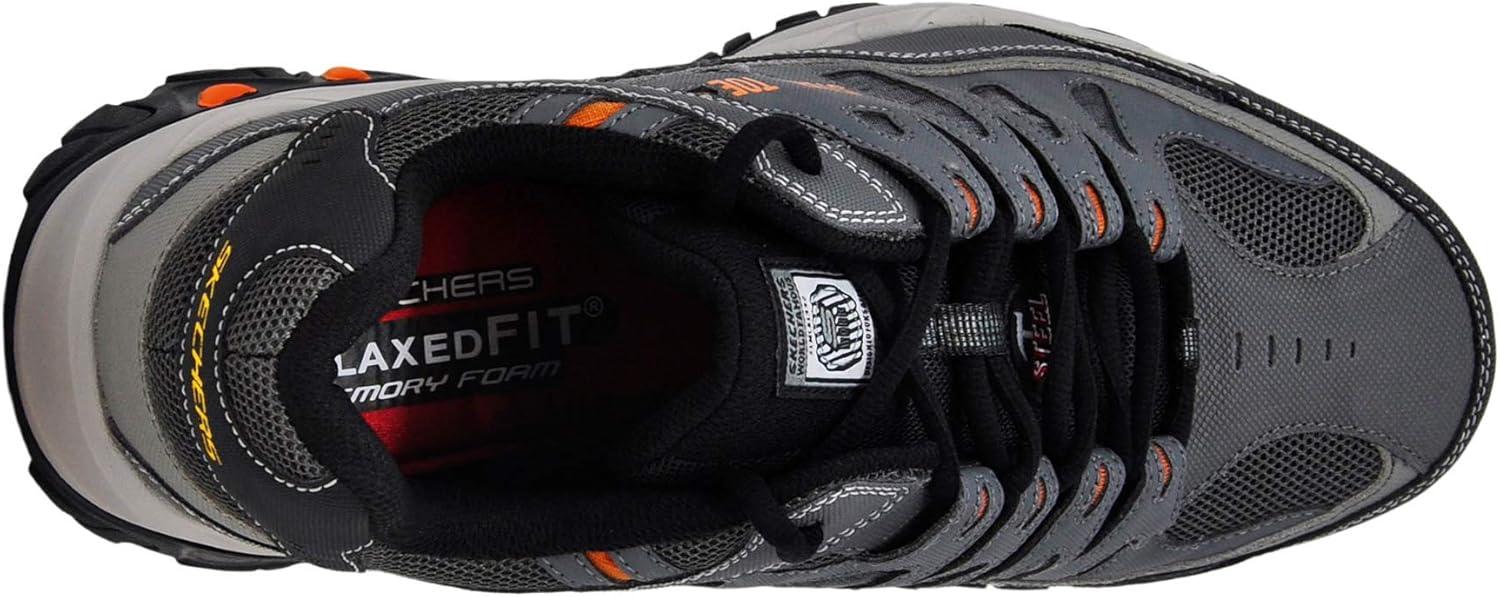 imageSkechers Mens Cankton Steel Toe Construction Shoe Electrical Hazard Rated Memory FoamCharcoalOrange