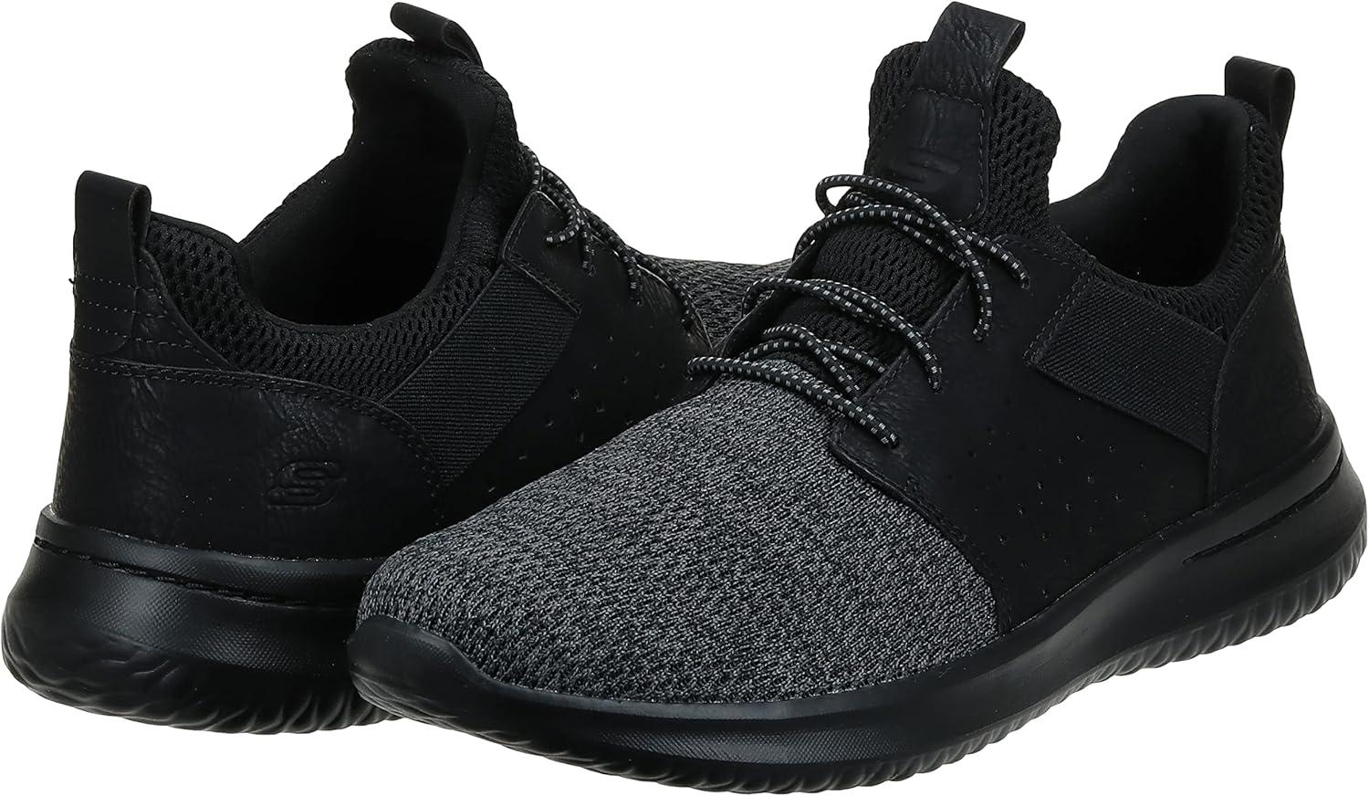 imageSkechers Mens Classic FitDelsonCamden SneakerBlack Bbk Black Mesh W Synthetic