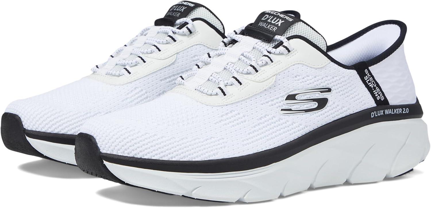 imageSkechers Mens Dlux Walker 20 Rezinate Hands Free SlipinWhiteBlack