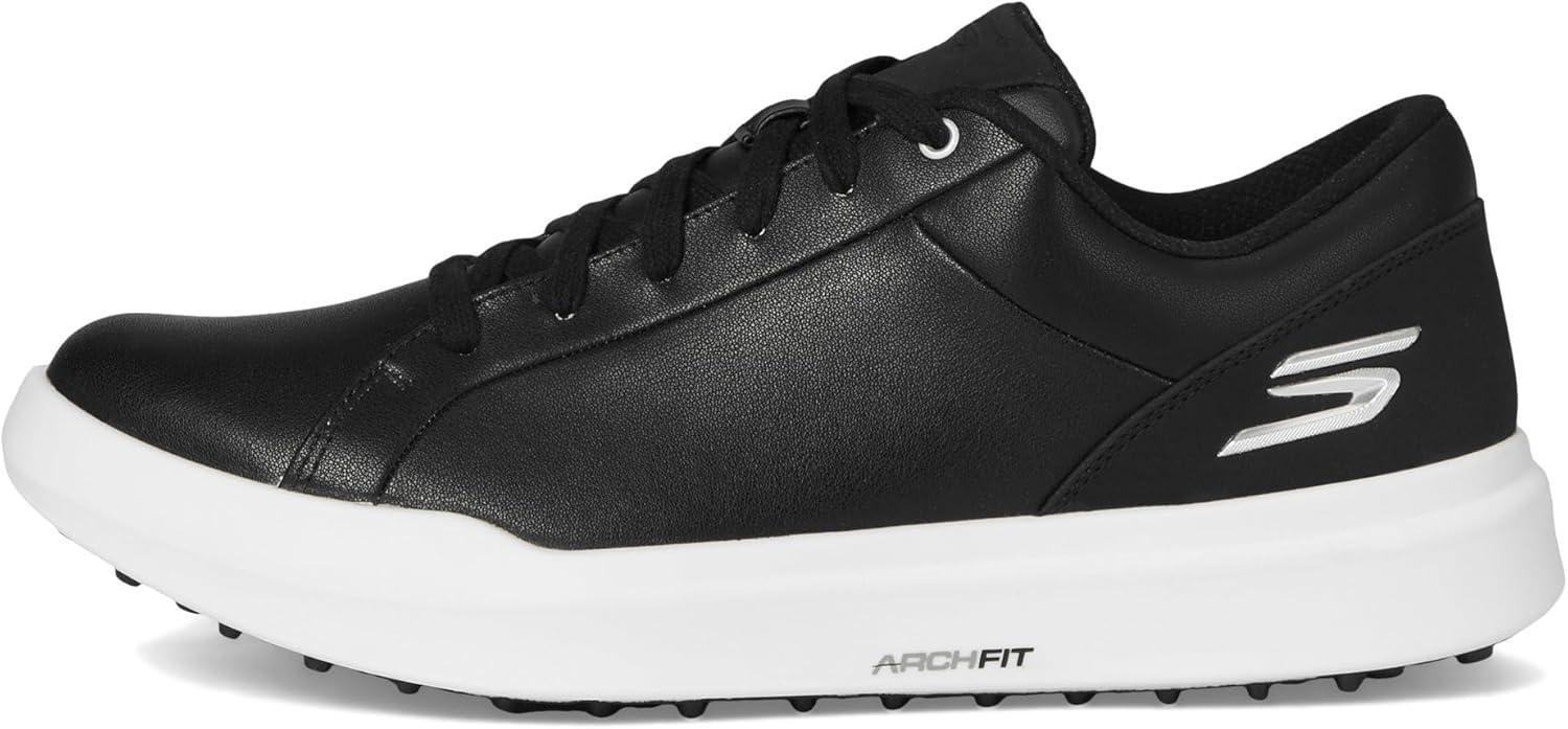 imageSkechers Mens Drive 6 Arch Fit Leather Relaxed Fit Spikeless Golf ShoeBlackWhite
