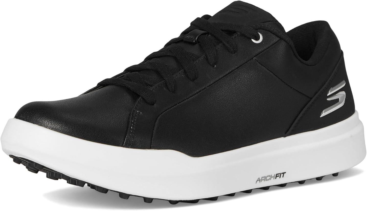 imageSkechers Mens Drive 6 Arch Fit Leather Relaxed Fit Spikeless Golf ShoeBlackWhite