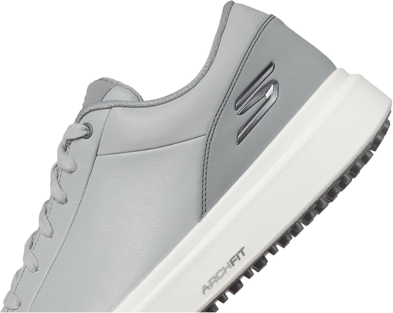 imageSkechers Mens Drive 6 Arch Fit Leather Relaxed Fit Spikeless Golf ShoeGrey