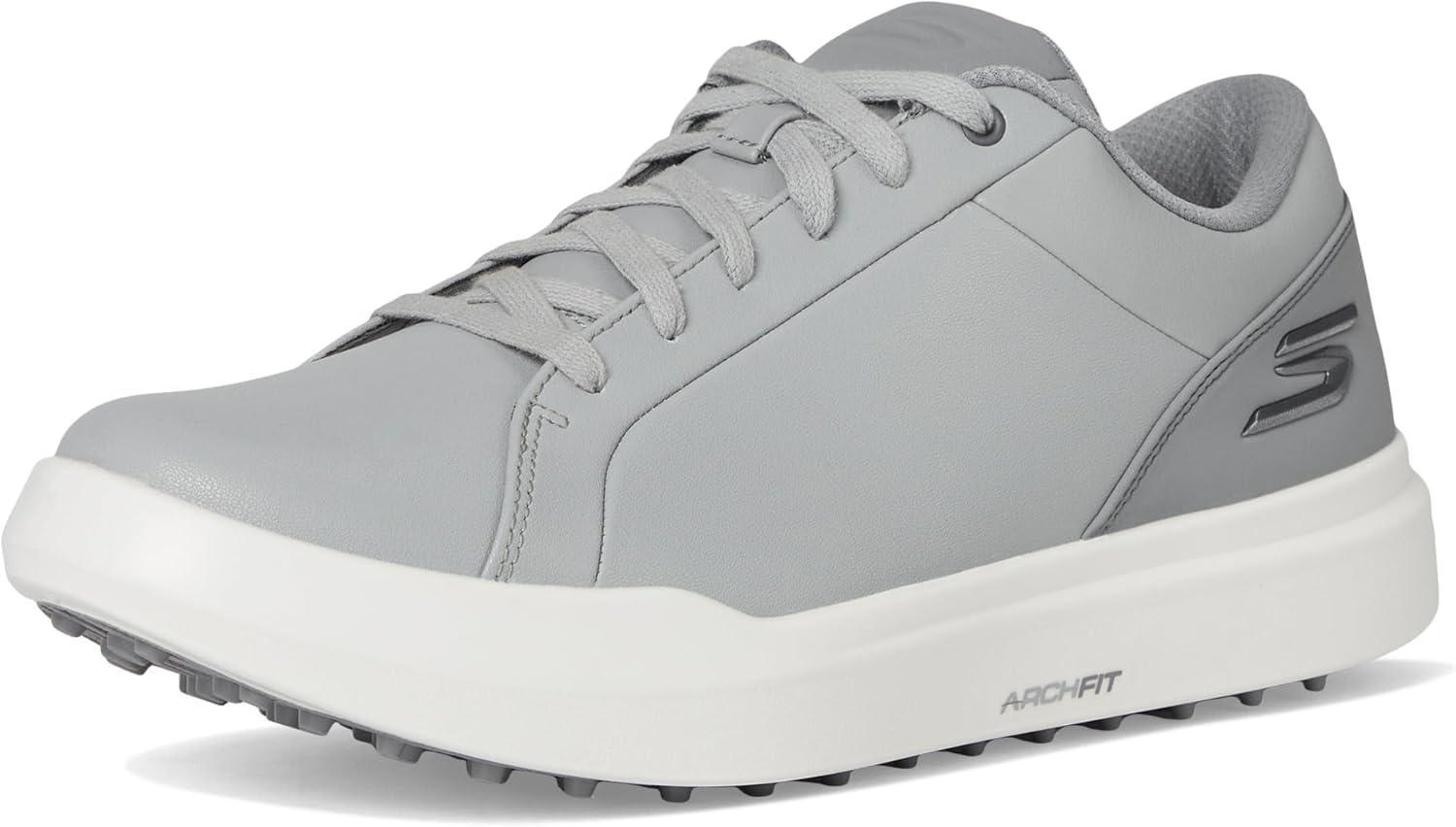 imageSkechers Mens Drive 6 Arch Fit Leather Relaxed Fit Spikeless Golf ShoeGrey