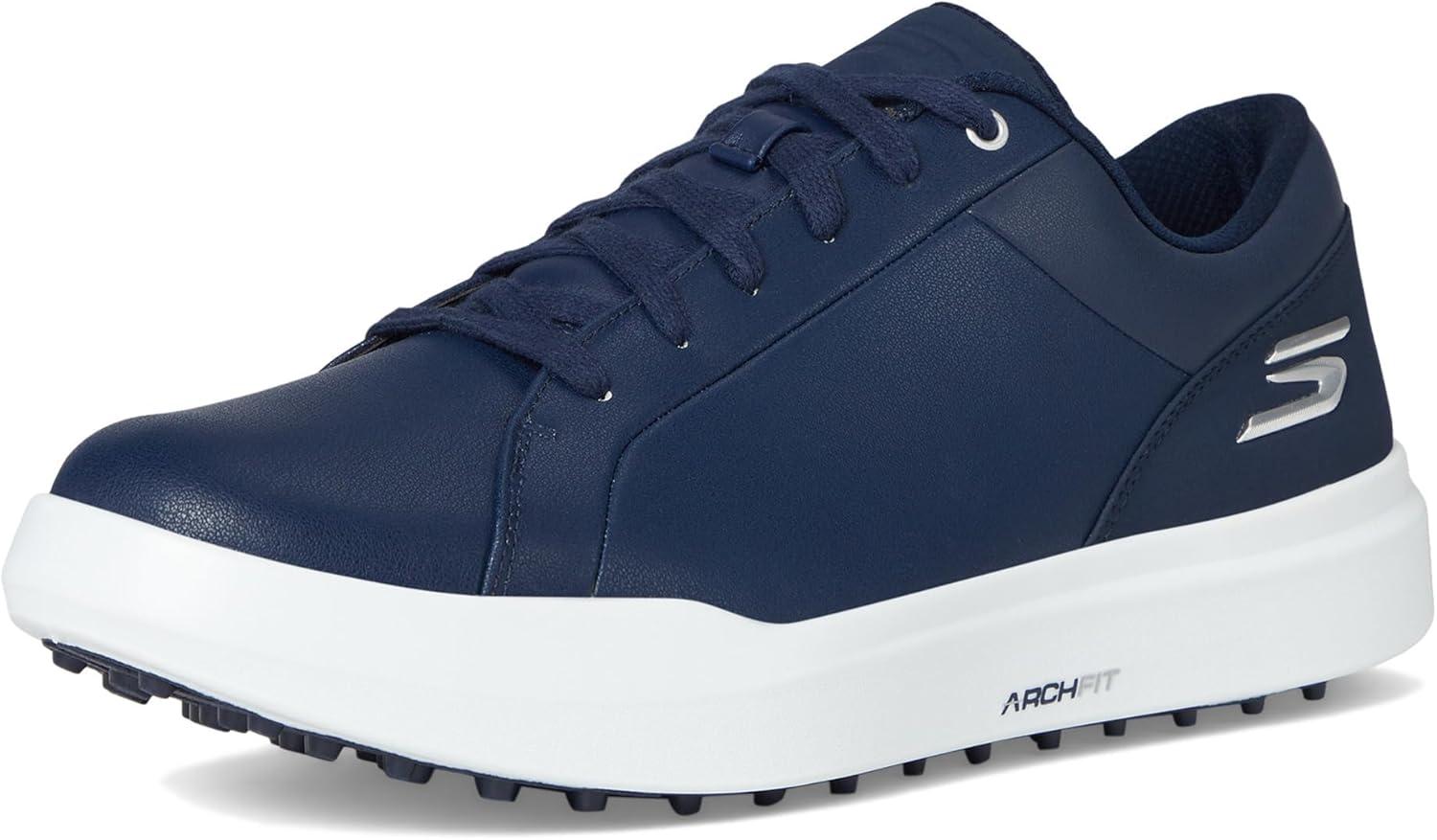 imageSkechers Mens Drive 6 Arch Fit Leather Relaxed Fit Spikeless Golf ShoeNavy