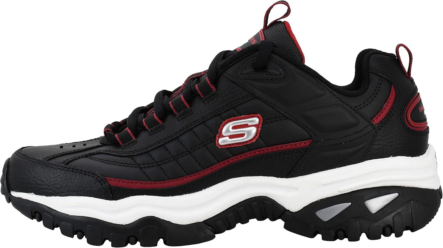 imageSkechers Mens Energy Afterburn SneakersBlackSilverRed