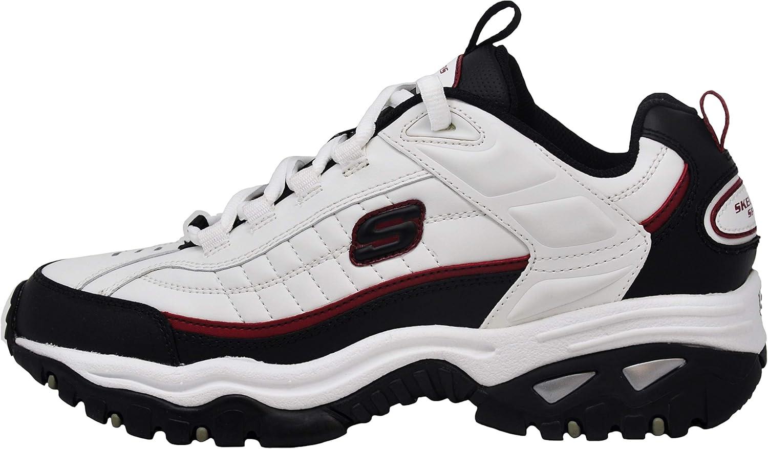 imageSkechers Mens Energy Afterburn SneakersWhiteBlackRed