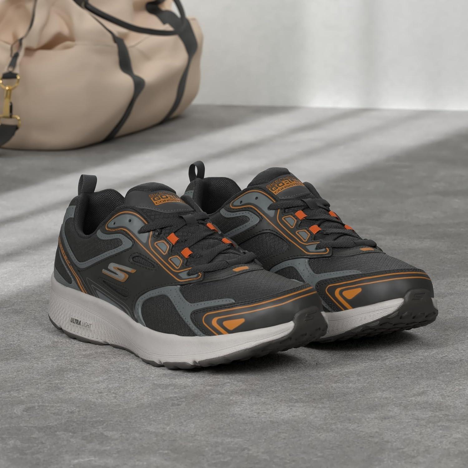 imageSkechers Mens GOrun ConsistentSneakerBlackOrange