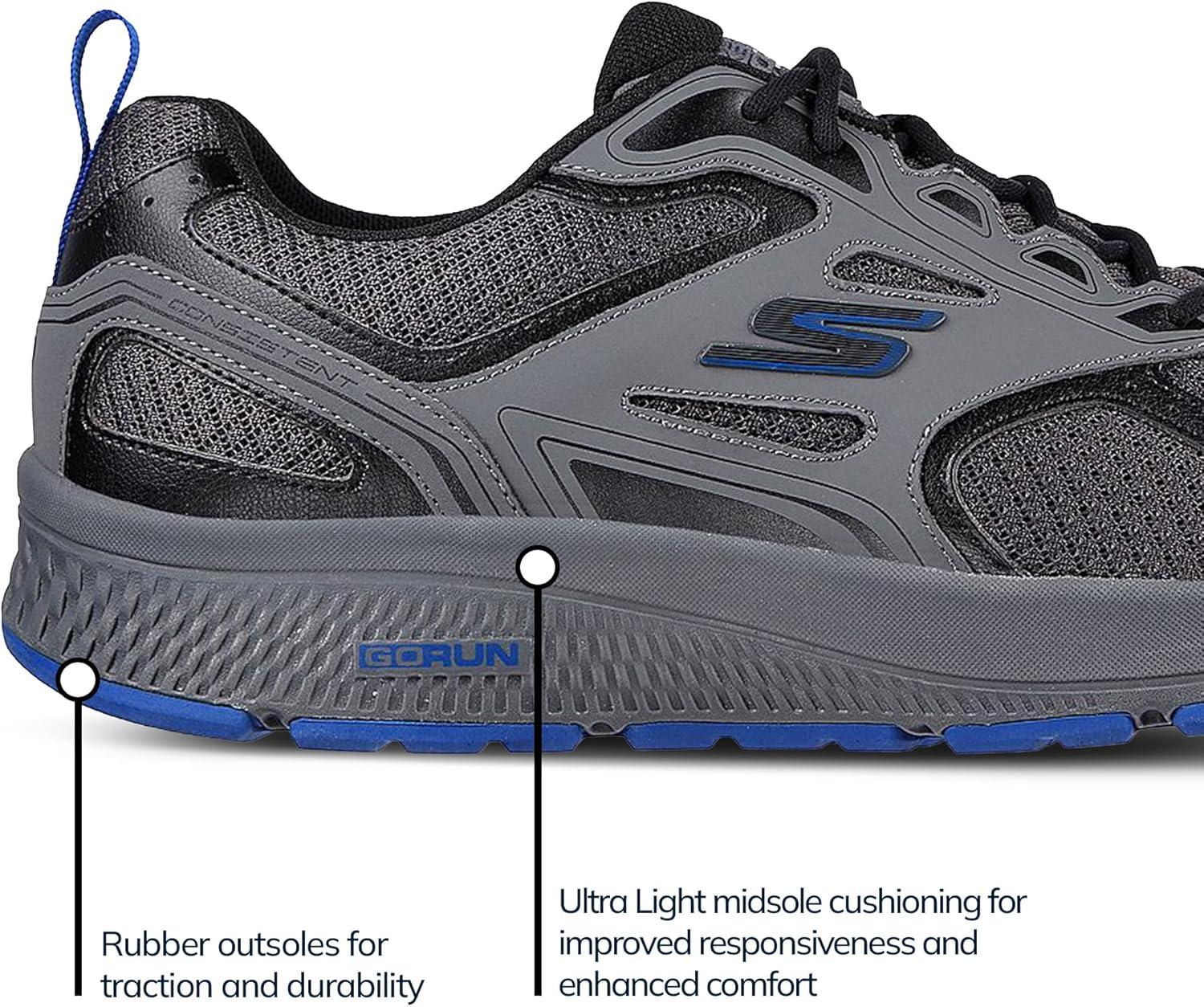 imageSkechers Mens GOrun ConsistentSneakerCharcoalBlue