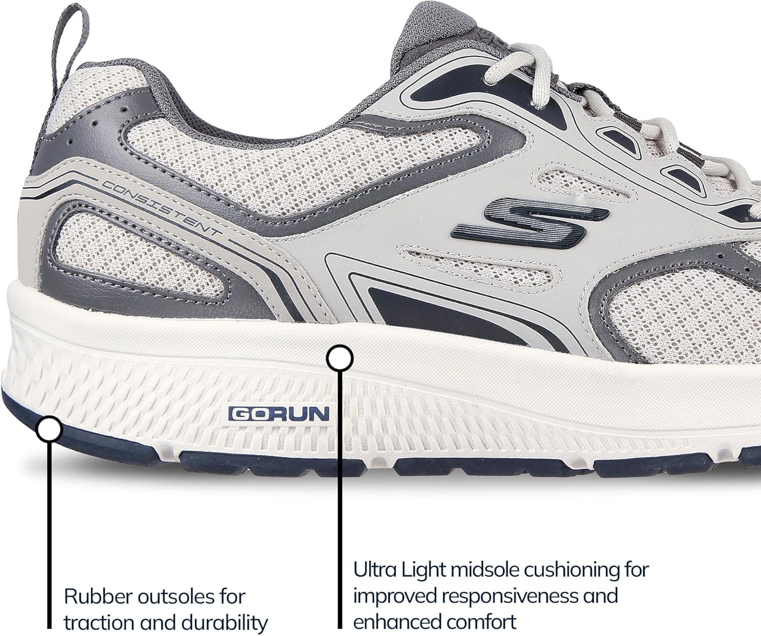 imageSkechers Mens GOrun ConsistentSneakerGreyNavy