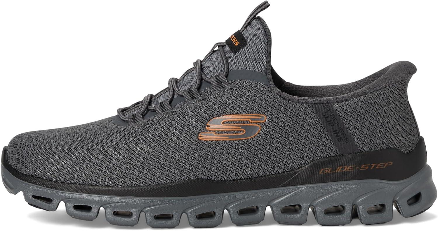 imageSkechers Mens GlideStep Noxus Hands Free SlipinCharcoalOrange