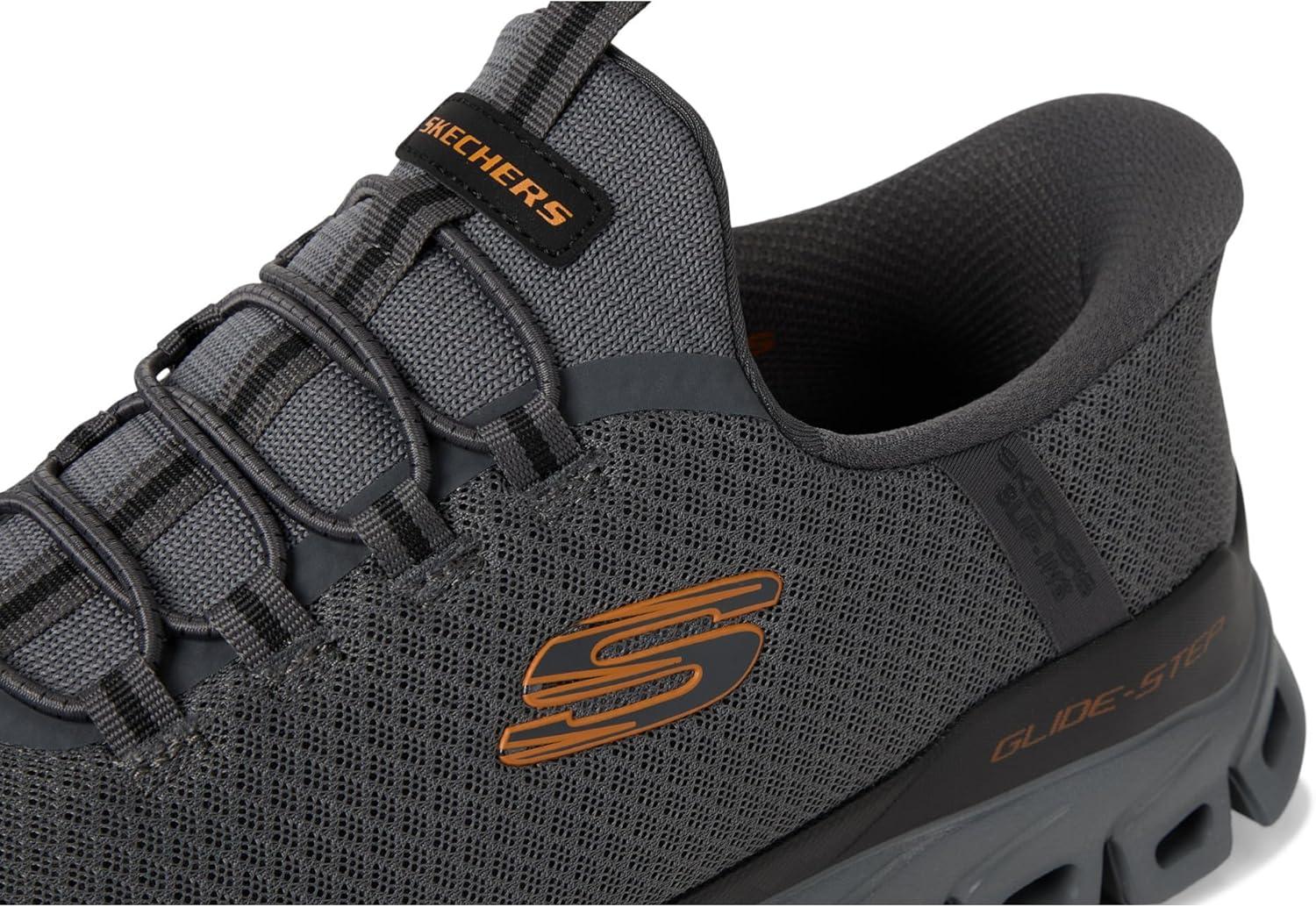 imageSkechers Mens GlideStep Noxus Hands Free SlipinCharcoalOrange