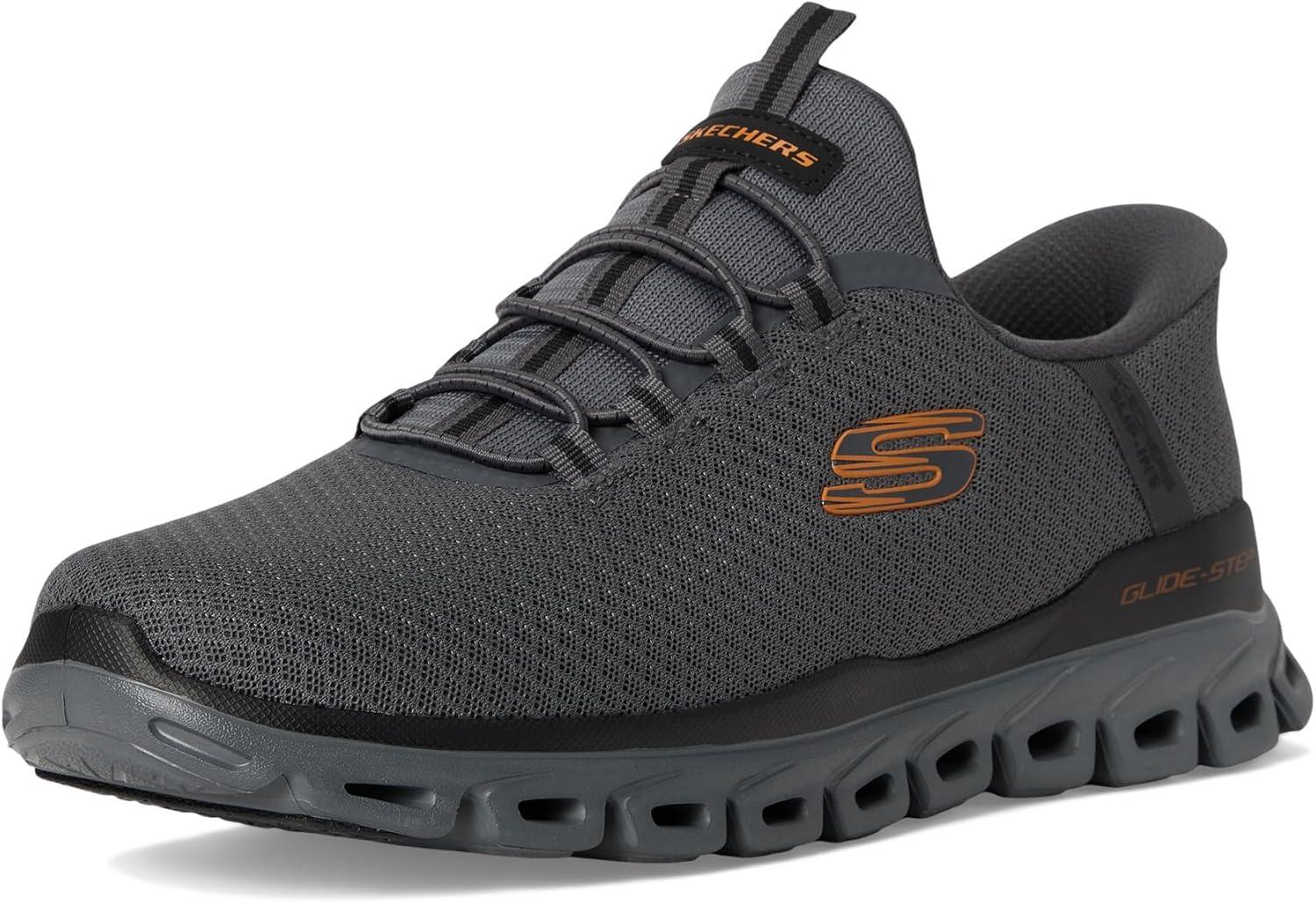 imageSkechers Mens GlideStep Noxus Hands Free SlipinCharcoalOrange
