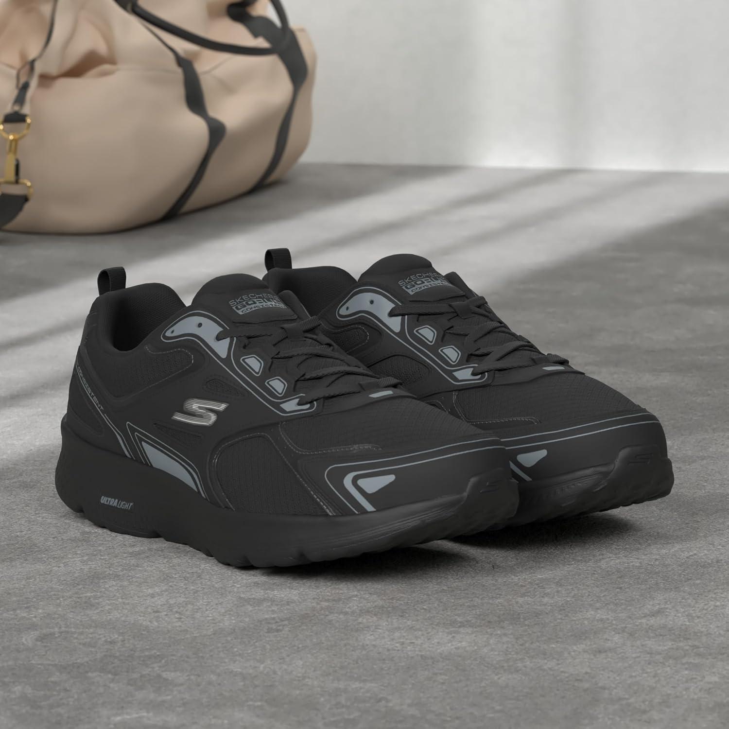 imageSkechers Mens Go Run Consistent Air Cooled Foam Athletic SneakersBlackCharcoal