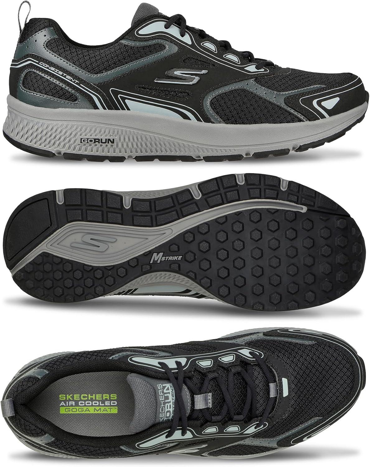 imageSkechers Mens Go Run Consistent Air Cooled Foam Athletic SneakersBlackGrey