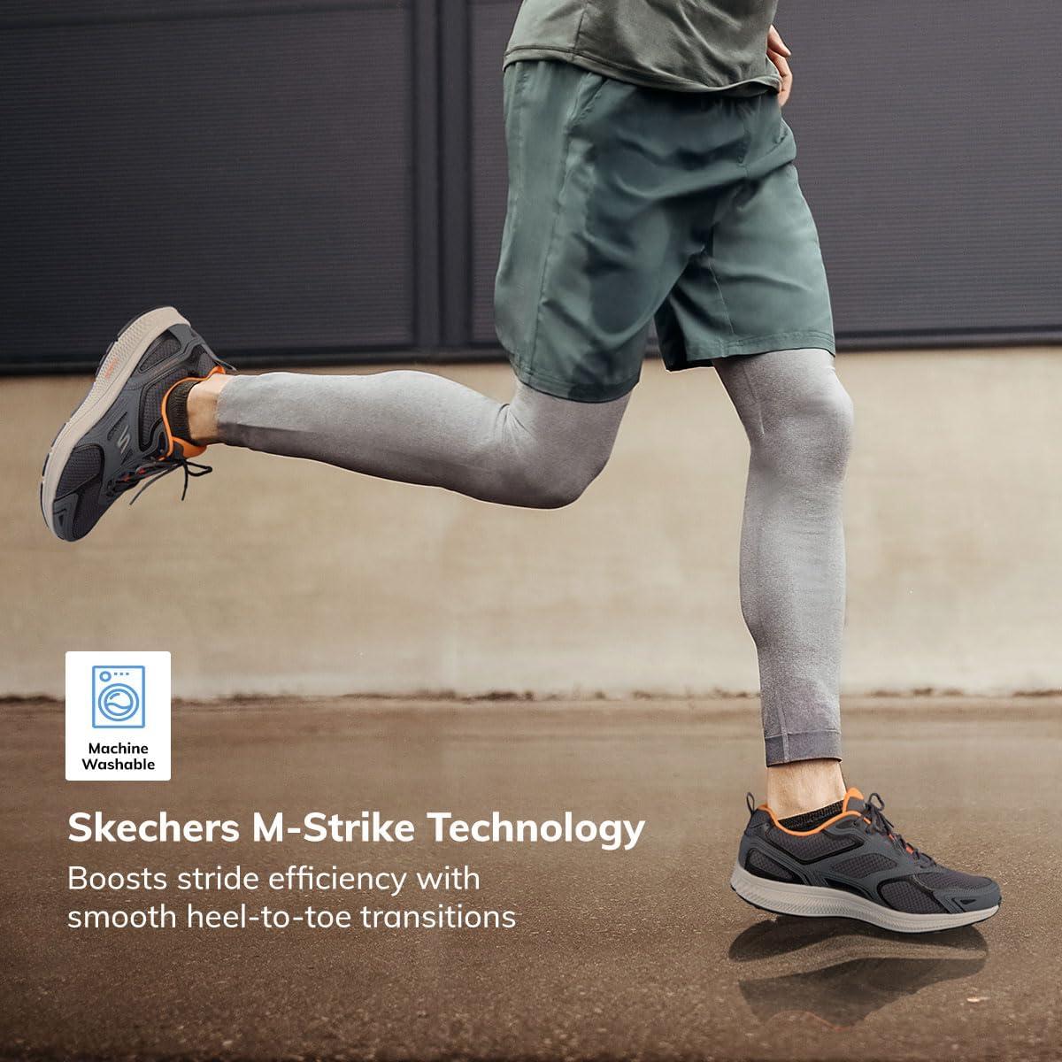 imageSkechers Mens Go Run Consistent Air Cooled Foam Athletic SneakersGreyOrange