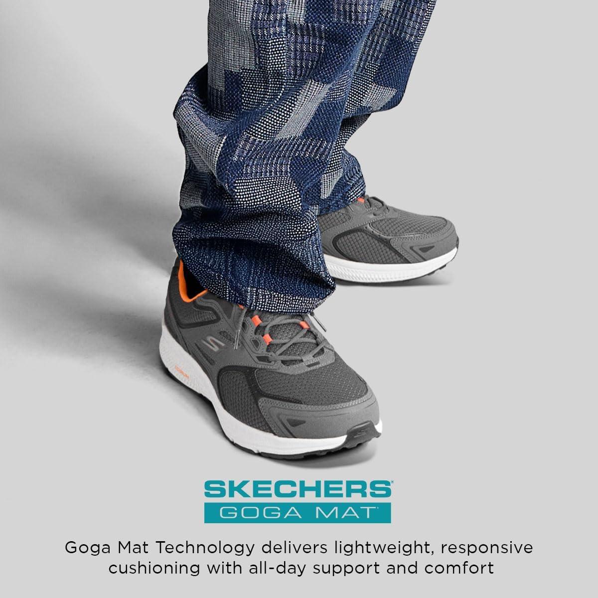 imageSkechers Mens Go Run Consistent Air Cooled Foam Athletic SneakersGreyOrange
