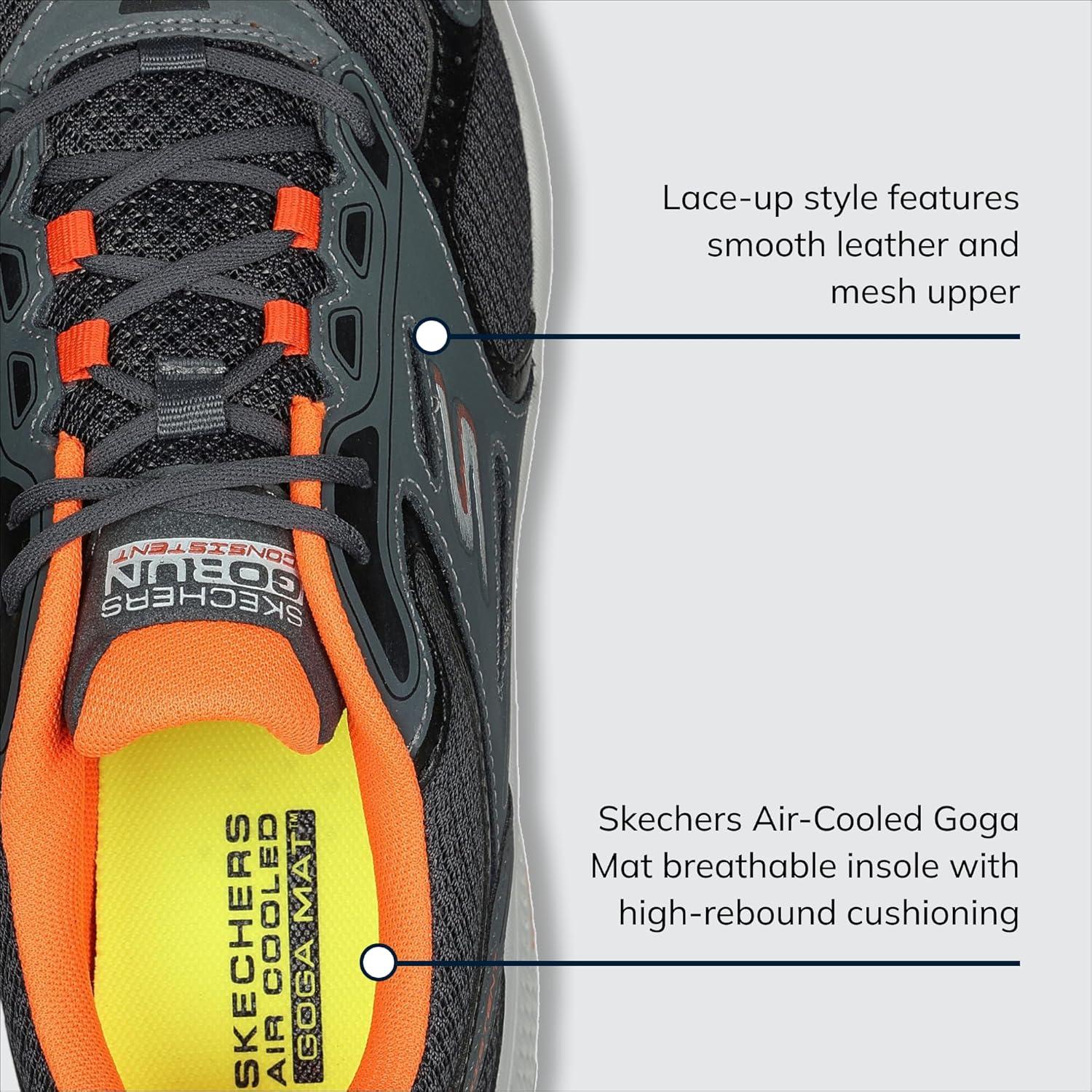 imageSkechers Mens Go Run Consistent Air Cooled Foam Athletic SneakersGreyOrange