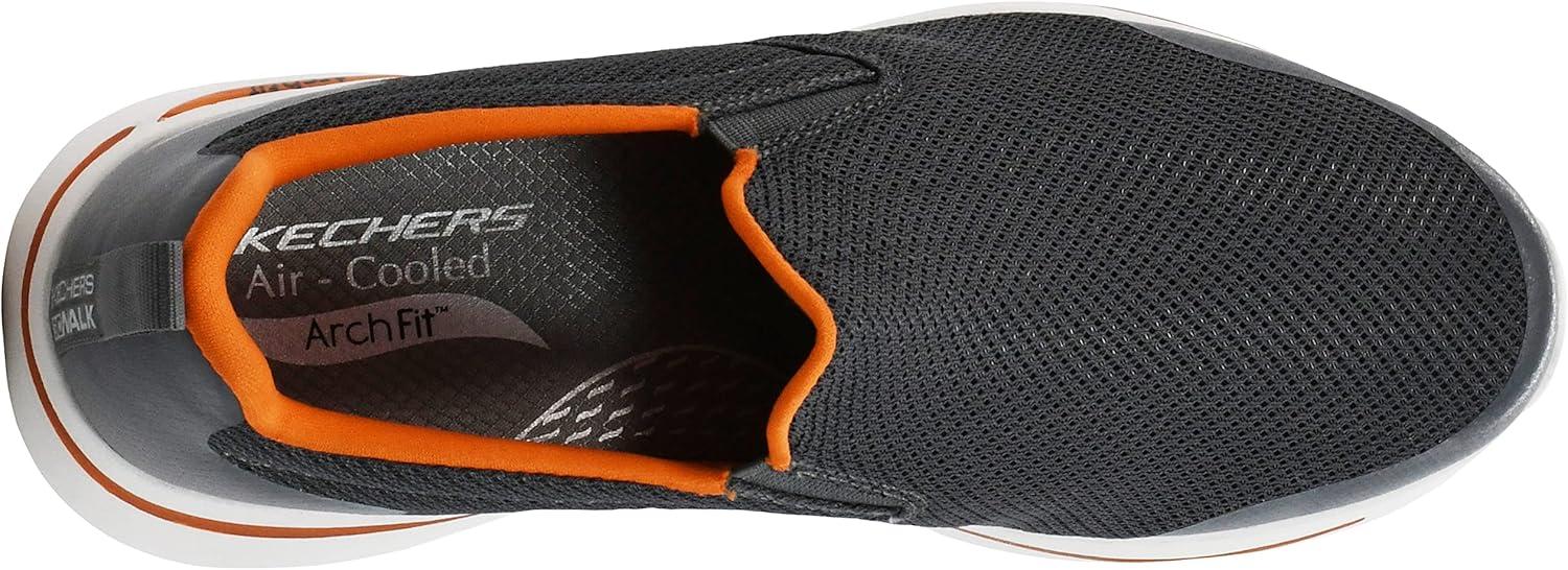 imageSkechers Mens Go Walk Arch Fit Togpath SneakerCharcoalOrange