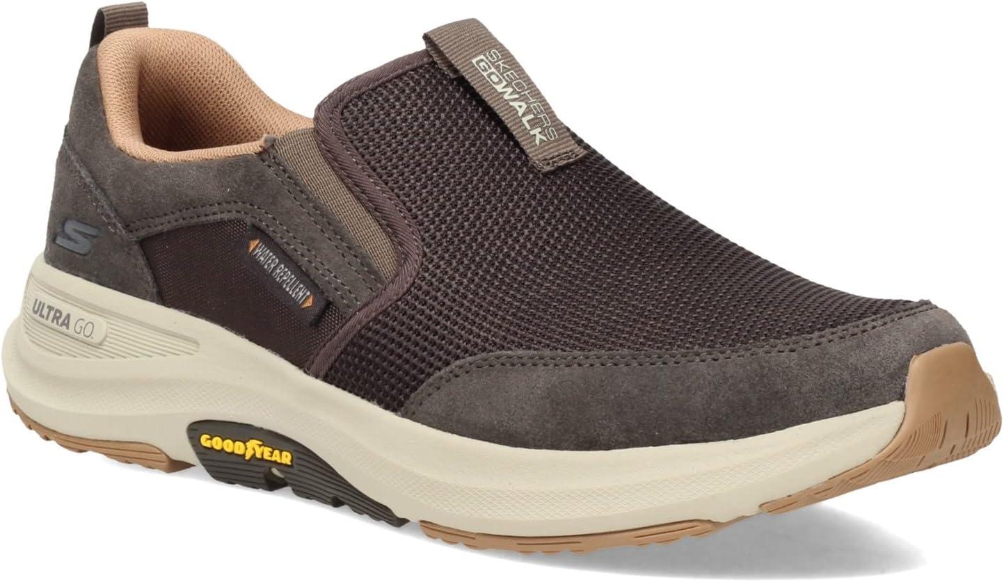 imageSkechers Mens Go Walk Outdoor Athletic Slipon Trail Hiking Shoes with Air Cooled Memory FoamBrown