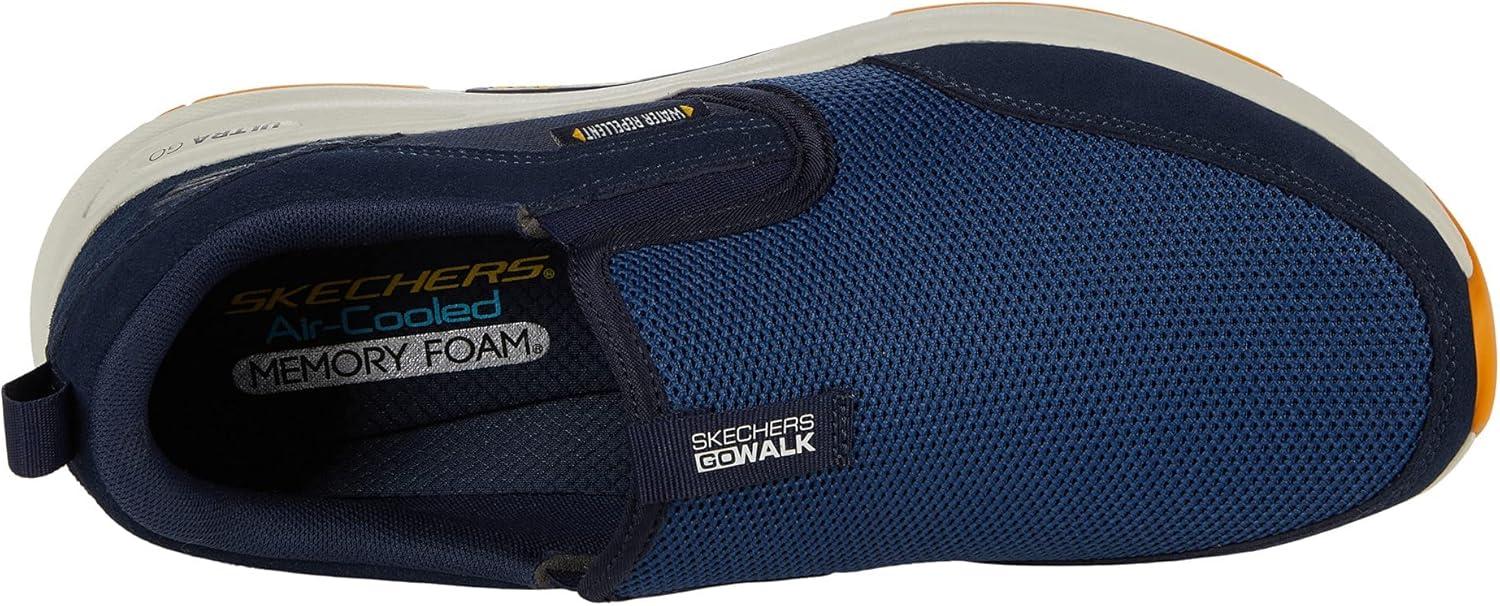 imageSkechers Mens Go Walk Outdoor Athletic Slipon Trail Hiking Shoes with Air Cooled Memory FoamNavyYellow
