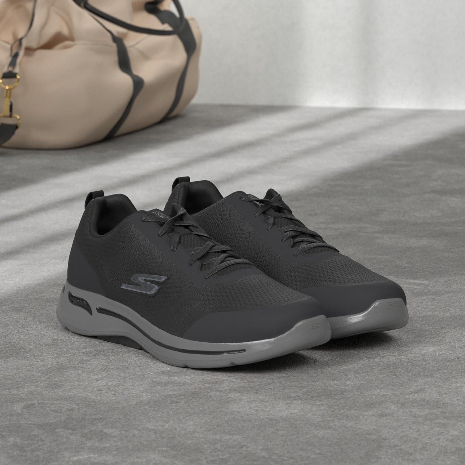 imageSkechers Mens Gowalk Arch FitAthletic Workout Walking Shoe with Air Cooled FoamSneakerBlackGrey