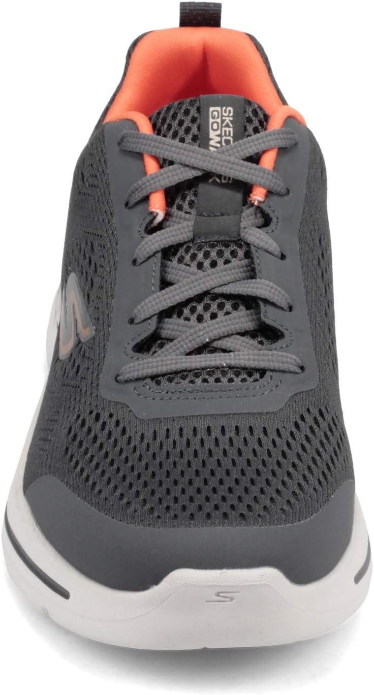 imageSkechers Mens Gowalk Arch FitAthletic Workout Walking Shoe with Air Cooled FoamSneakerCharcoalOrange