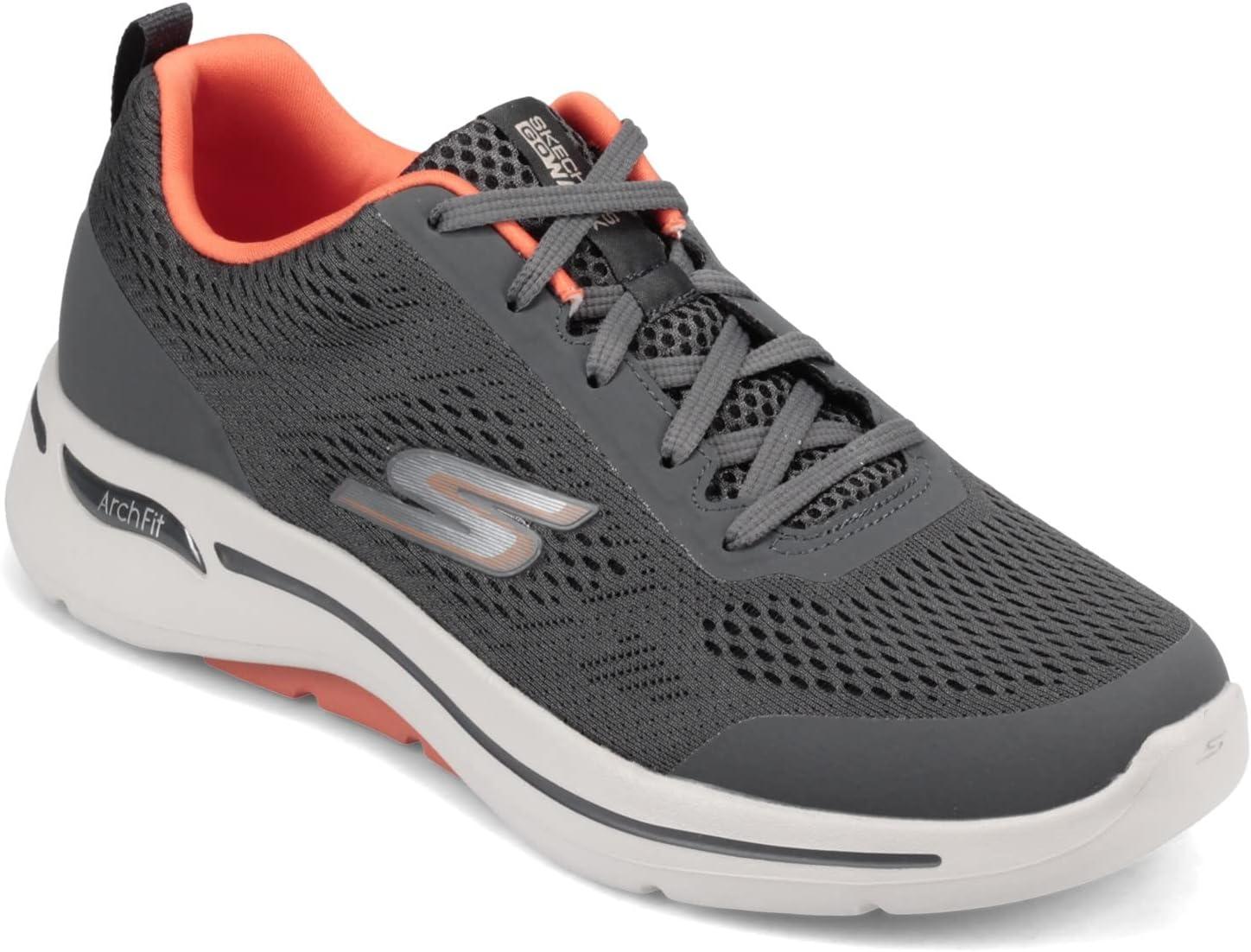 imageSkechers Mens Gowalk Arch FitAthletic Workout Walking Shoe with Air Cooled FoamSneakerCharcoalOrange
