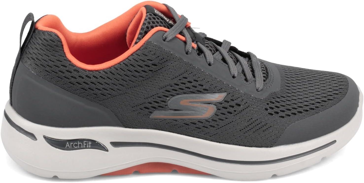 imageSkechers Mens Gowalk Arch FitAthletic Workout Walking Shoe with Air Cooled FoamSneakerCharcoalOrange