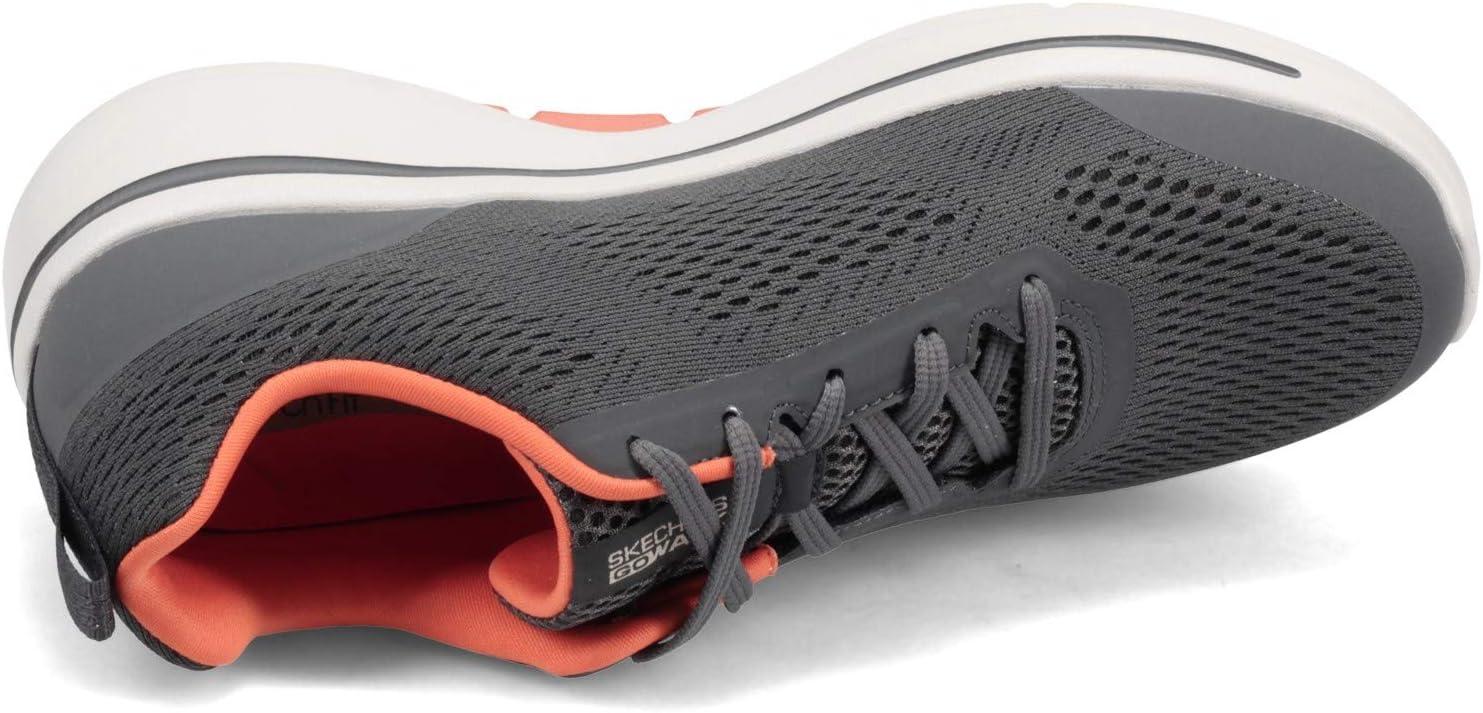 imageSkechers Mens Gowalk Arch FitAthletic Workout Walking Shoe with Air Cooled FoamSneakerCharcoalOrange