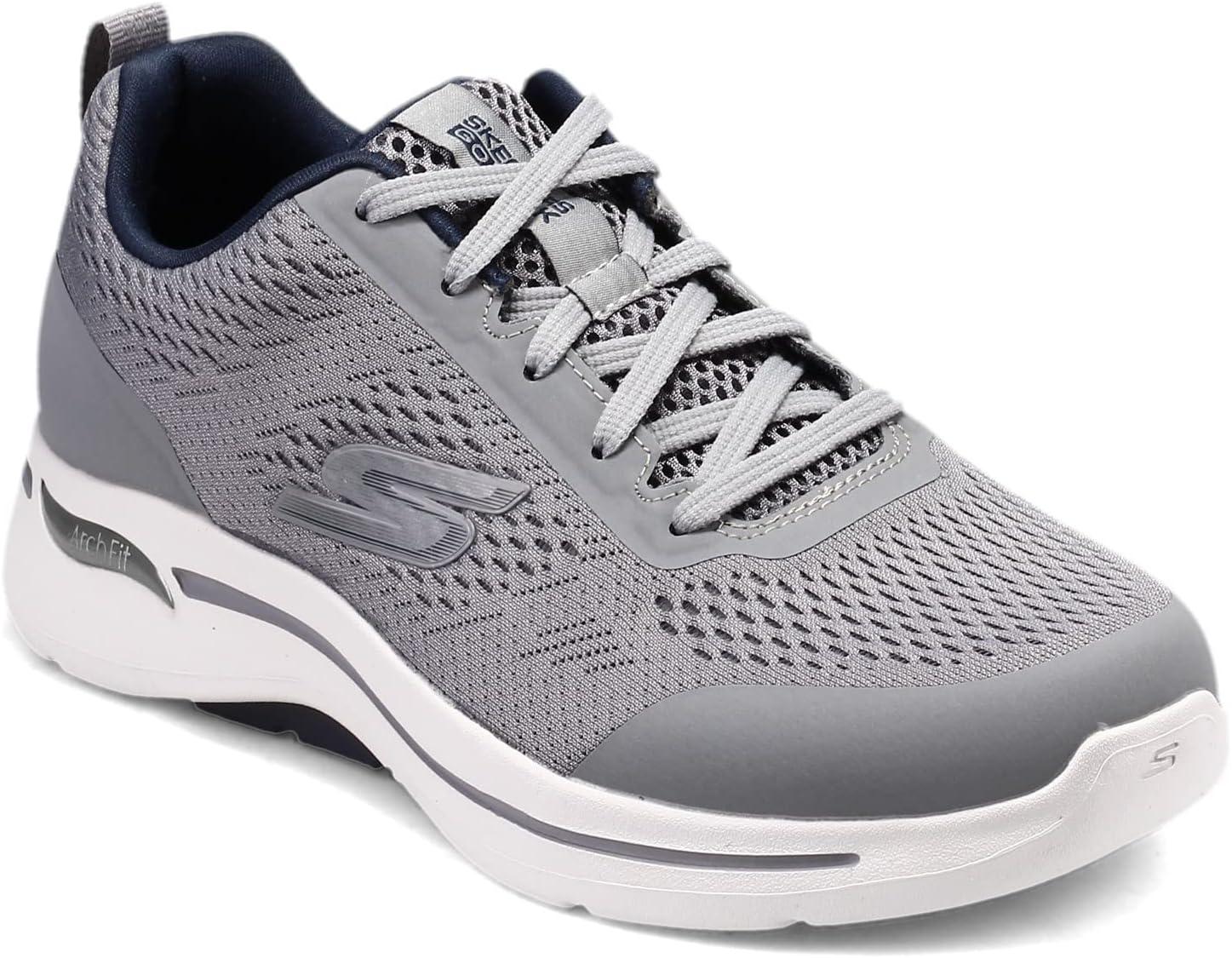 imageSkechers Mens Gowalk Arch FitAthletic Workout Walking Shoe with Air Cooled FoamSneakerGreyNavy
