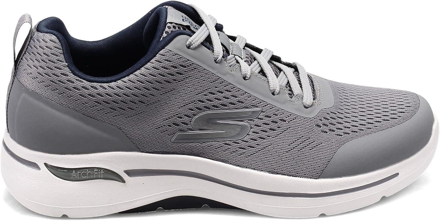 imageSkechers Mens Gowalk Arch FitAthletic Workout Walking Shoe with Air Cooled FoamSneakerGreyNavy