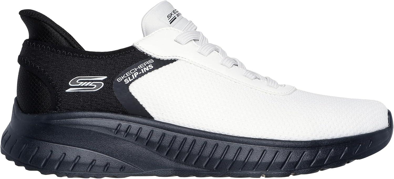 imageSkechers Mens Hands Free Slipins Bobs Squad Chaos Solid TourBlack White