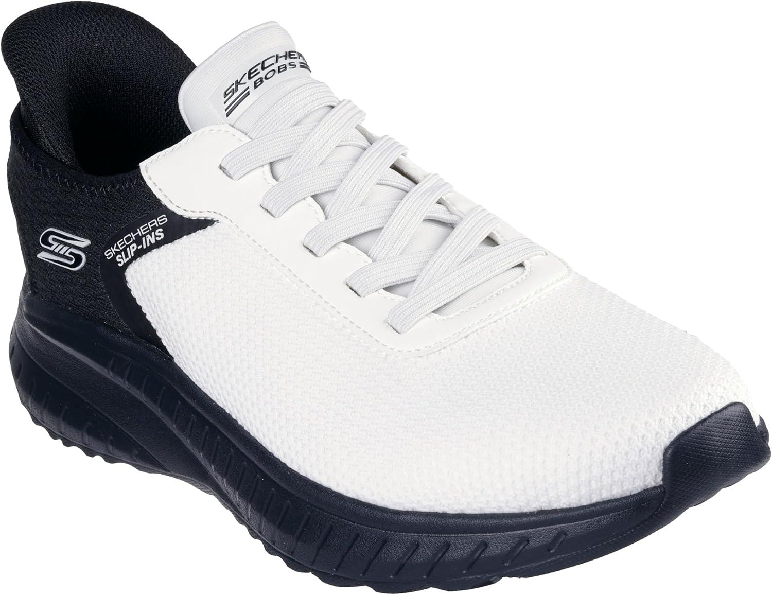 imageSkechers Mens Hands Free Slipins Bobs Squad Chaos Solid TourBlack White