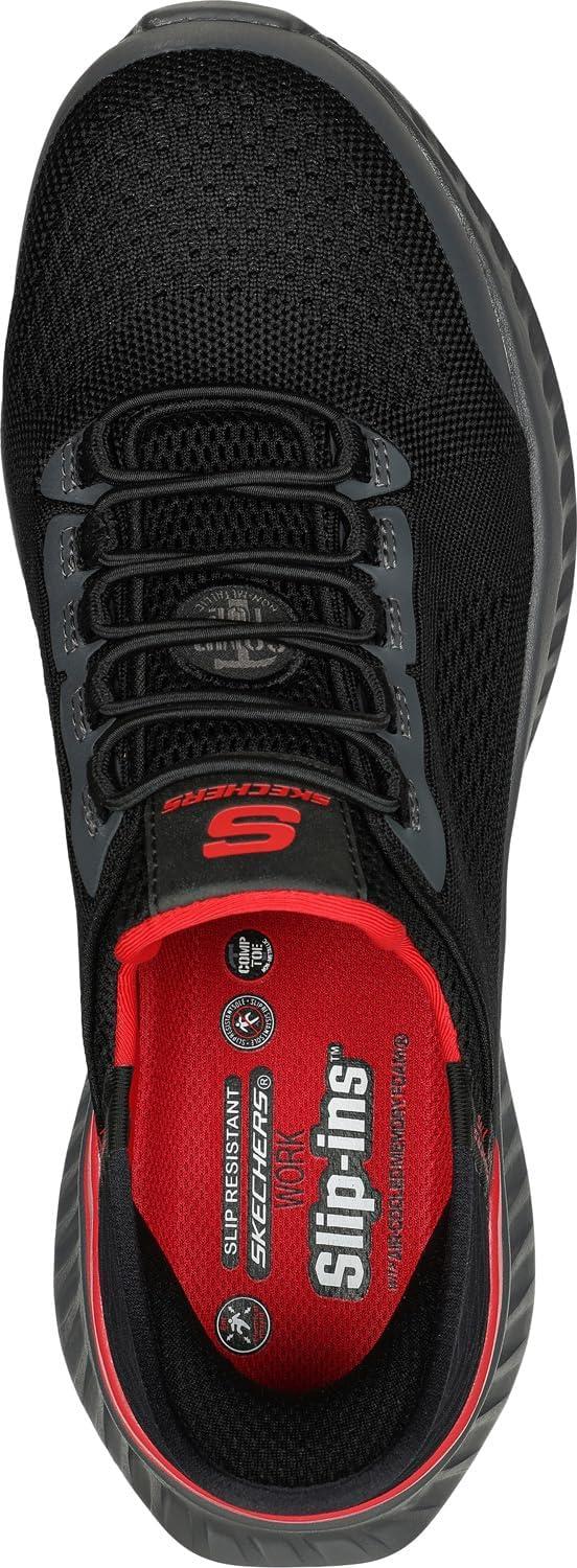 imageSkechers Mens Hands Free Slipins Tilido Fletchit Comp ToeBlackRed