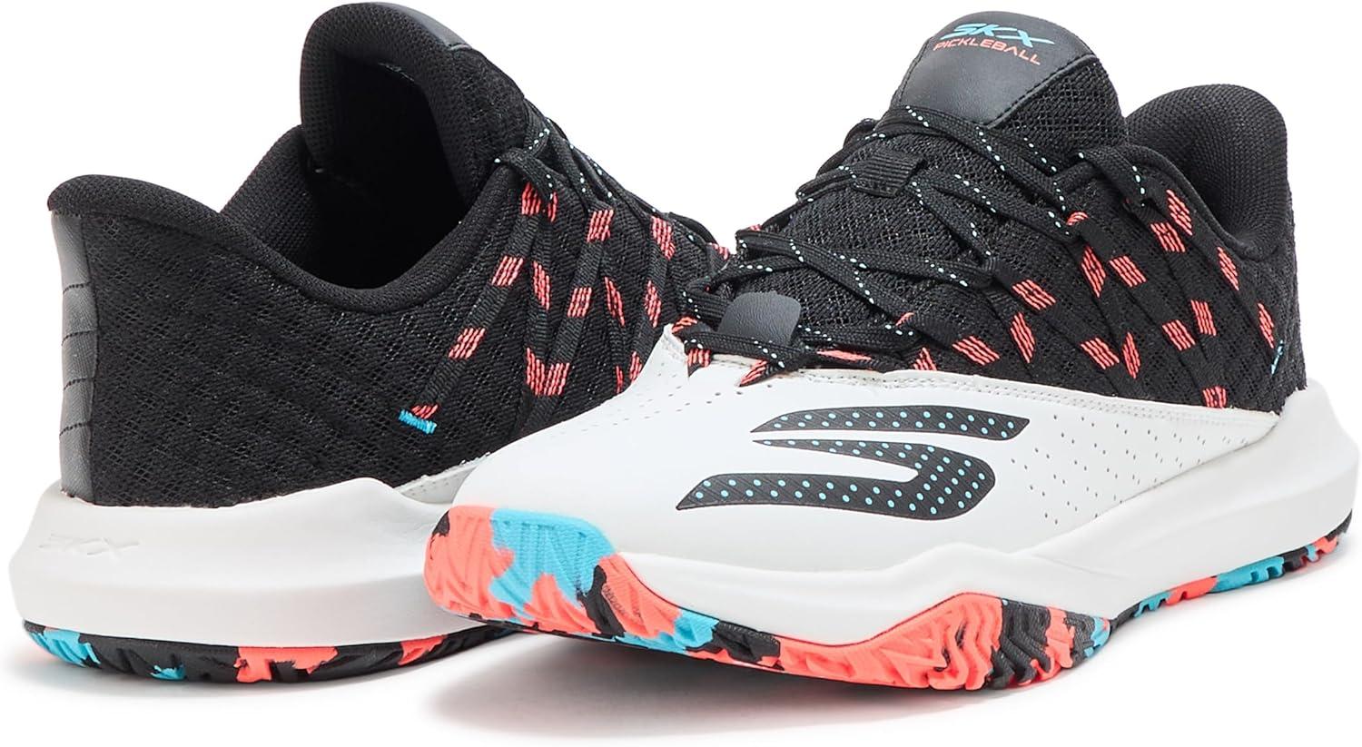 imageSkechers Mens HandsFree Slipins Viper Court Rally TrainersWhitePinkLight Blue