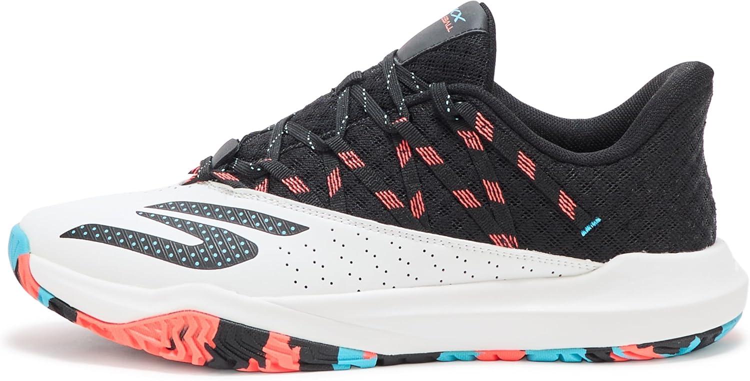 imageSkechers Mens HandsFree Slipins Viper Court Rally TrainersWhitePinkLight Blue