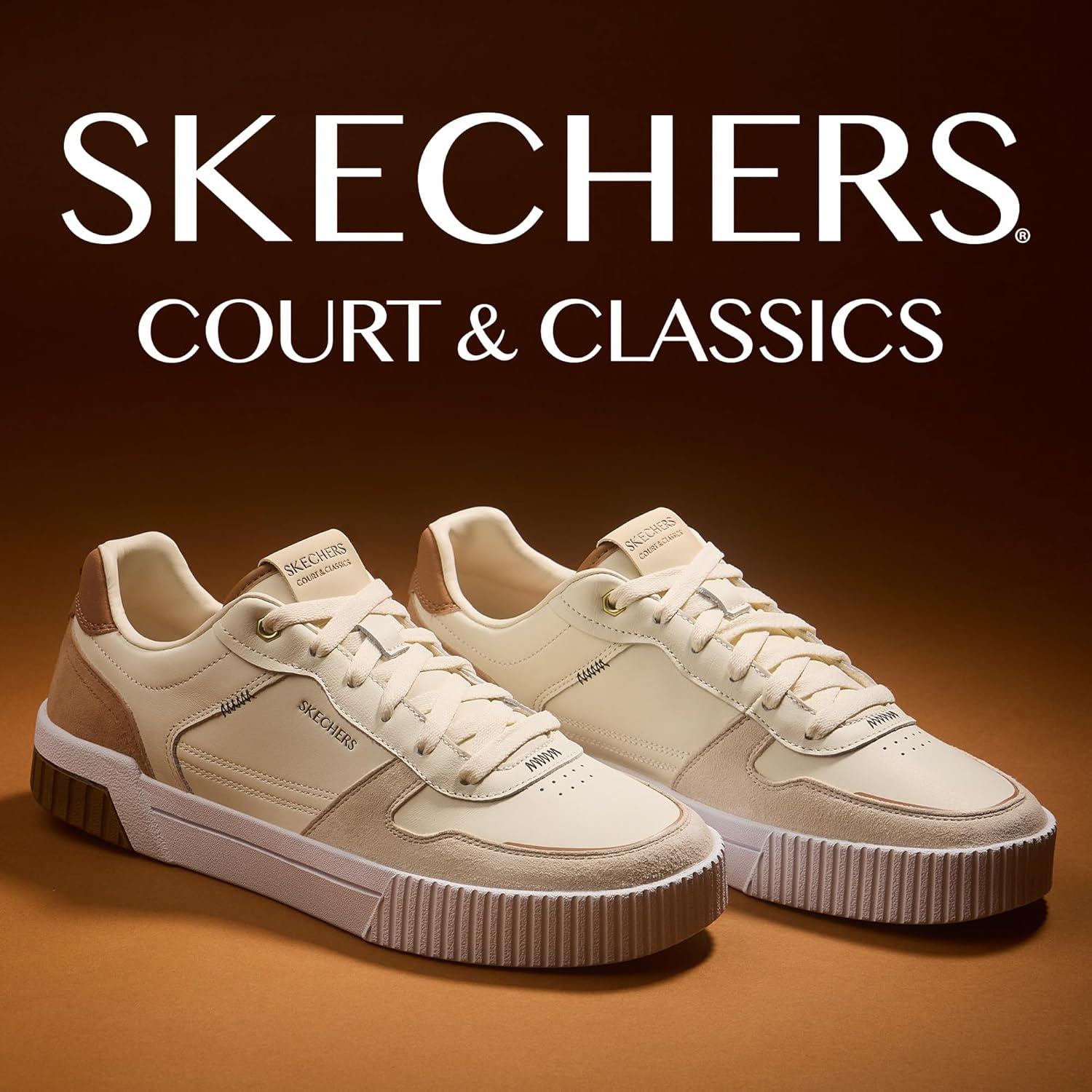 imageSkechers Mens Jade Kovos Leather and Suede Laceup SneakersNaturalBrown