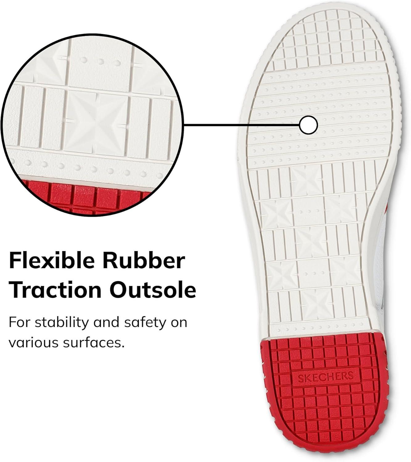 imageSkechers Mens Jade Kovos Leather and Suede Laceup SneakersWhiteRedBlack