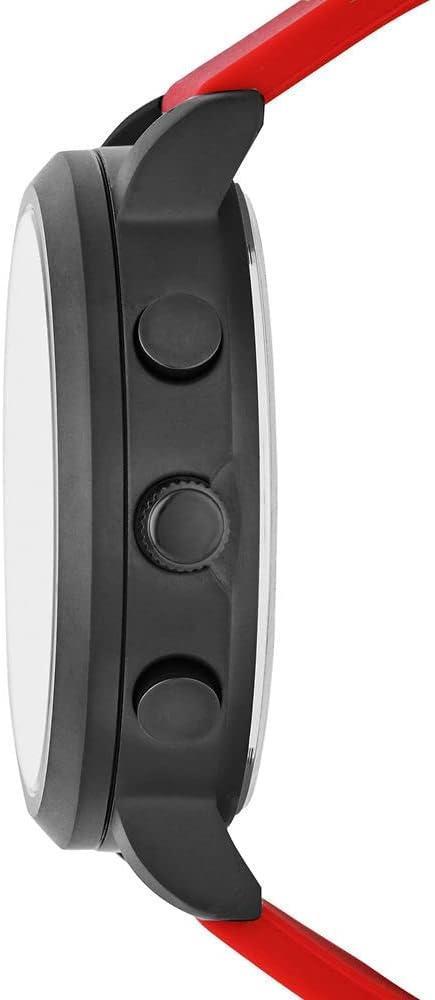 imageSkechers Mens Lawndale Quartz Silicone Casual Sports AnalogDigital Watch Color Black Red Model SR5073