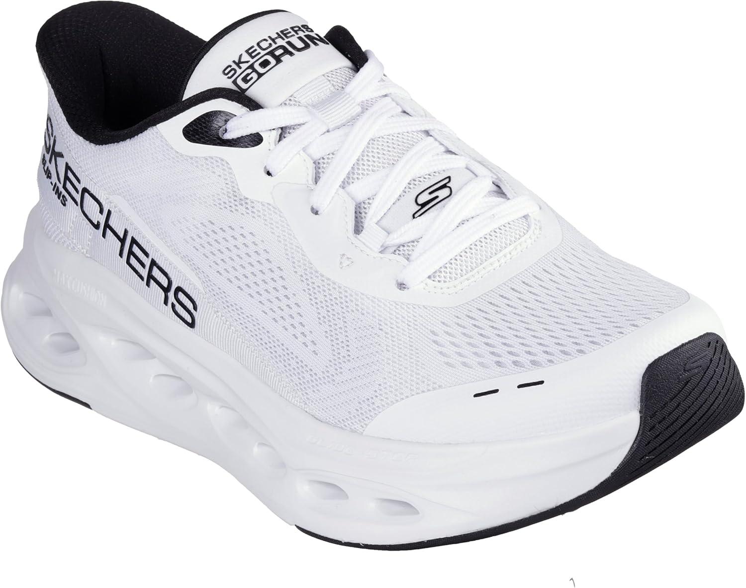 imageSkechers Mens Max Cushioning Glide Step Advert Hands Free SlipinsWhiteBlack