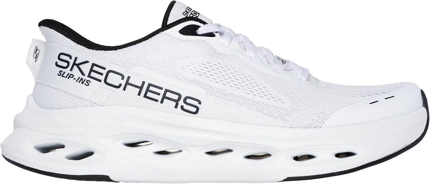 imageSkechers Mens Max Cushioning Glide Step Advert Hands Free SlipinsWhiteBlack