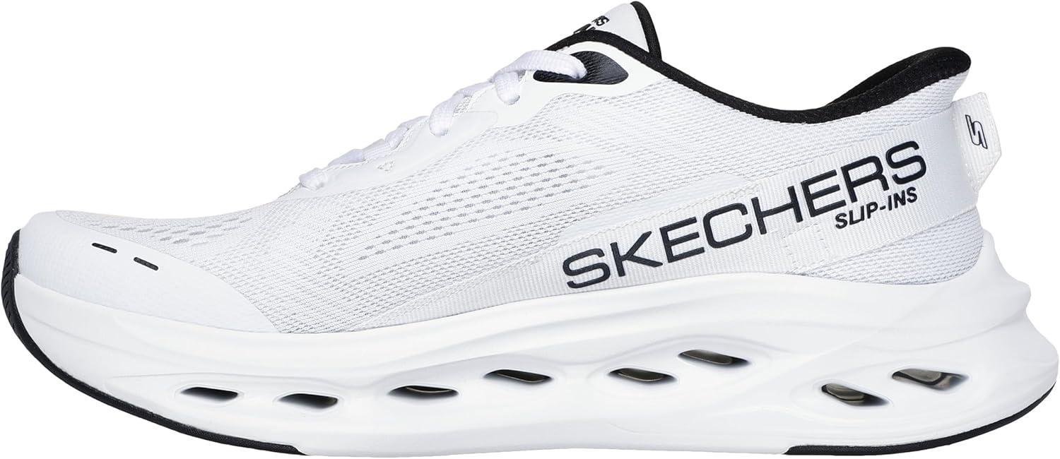 imageSkechers Mens Max Cushioning Glide Step Advert Hands Free SlipinsWhiteBlack