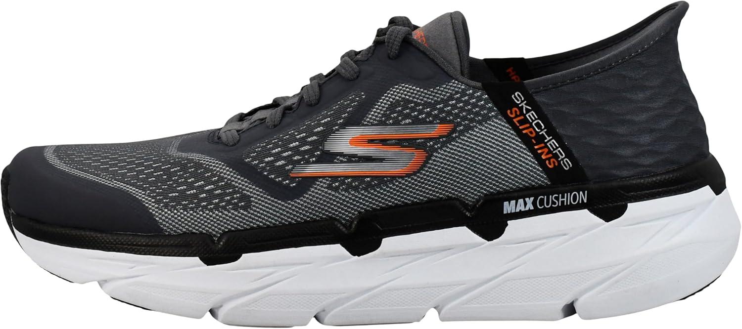 imageSkechers Mens Max Cushioning Slipins Athletic Workout Running Walking Shoes with Memory FoamCharcoal