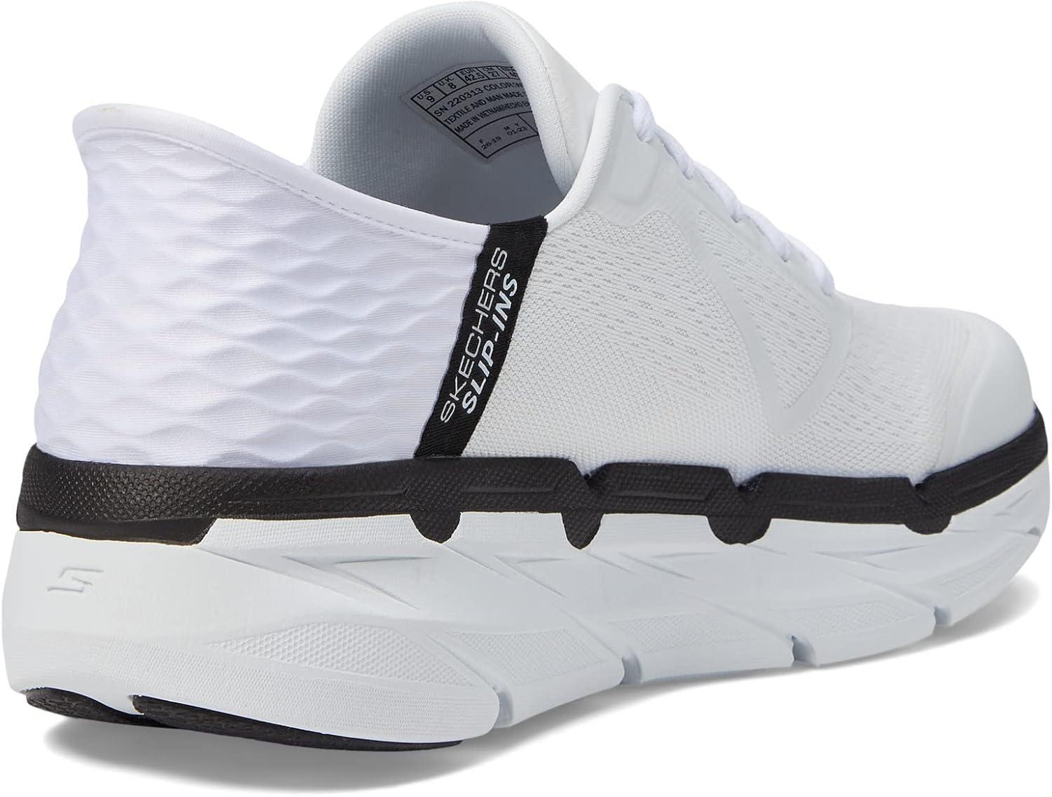 imageSkechers Mens Max Cushioning Slipins Athletic Workout Running Walking Shoes with Memory FoamWhite