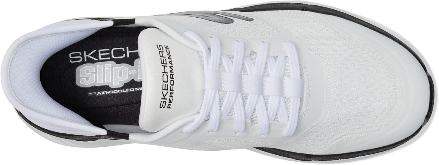 imageSkechers Mens Max Cushioning Slipins Athletic Workout Running Walking Shoes with Memory FoamWhiteBlack